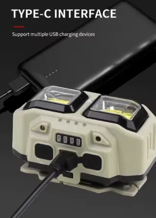 Linterna frontal doble LED COB