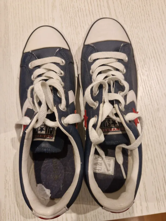 Zapatillas piel Converse Talla 40 Azul y Blanco