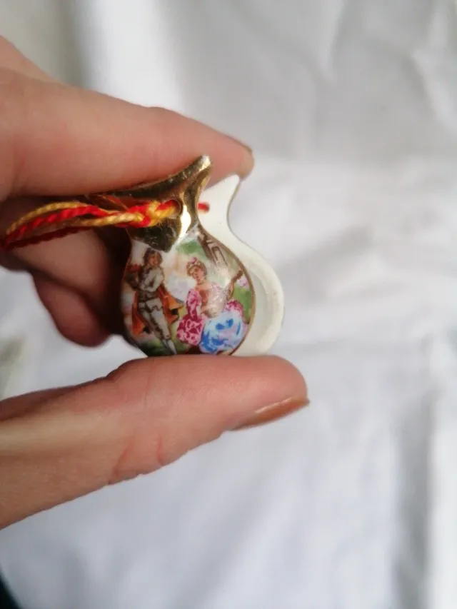 Castañuelas Cerámica Limoges Miniatura