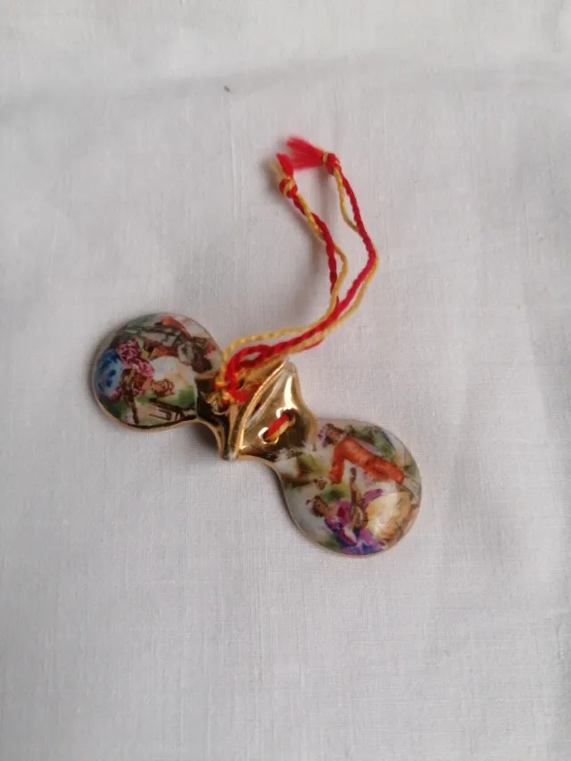 Castañuelas Cerámica Limoges Miniatura