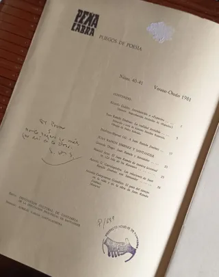 SOBRE JUAN RAMÓN JIMÉNEZ. REVISTA PEÑA LABRA 40-41