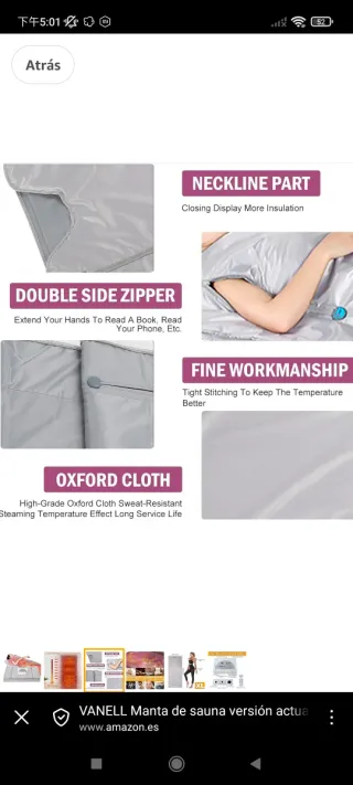 Manta Sauna Portátil Infrarrojos