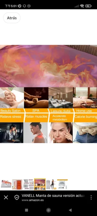 Manta Sauna Portátil Infrarrojos