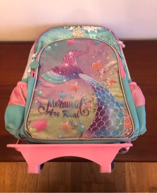 Mochila escolar niña sirena lentejuelas