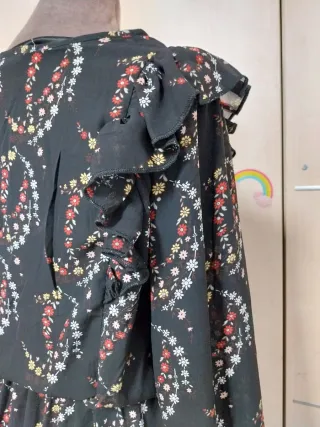 Vestido gasa estampado floral