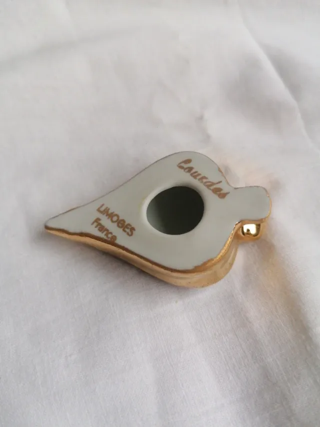 Miniatura cerámica Limoges escena romántica