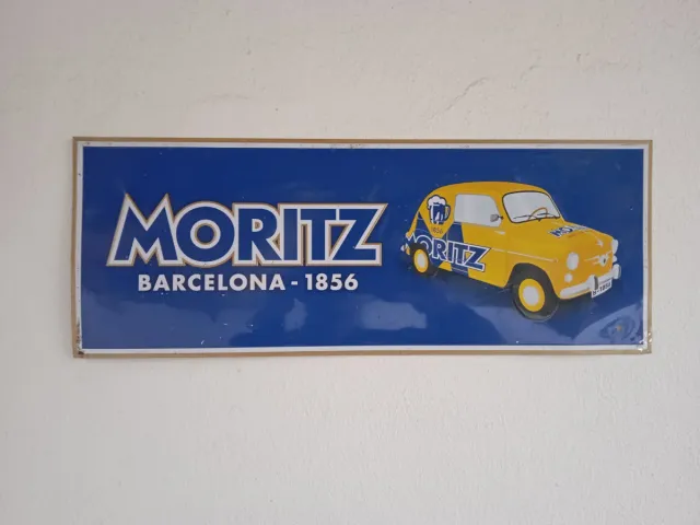 Cartello Moritz in metallo, 60x22 cm, buono stato