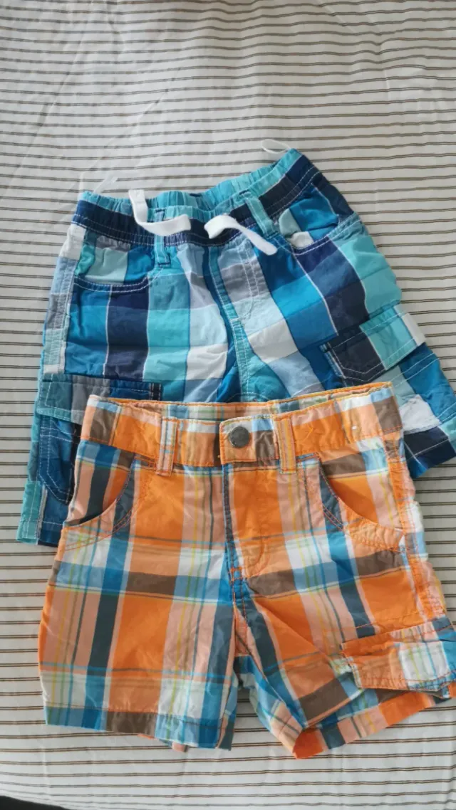Pantalón corto niño cuadros (2 uds)