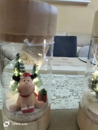 Figuras Navideñas Reno y Muñeco de Nieve