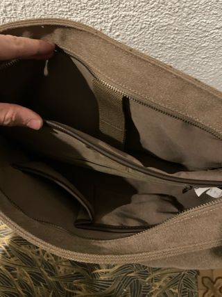 Mochila bandolera de algodón y cuero FEROUCH