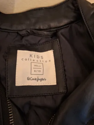 Cazadora niño. El Corte Inglés negra. 9-10 años