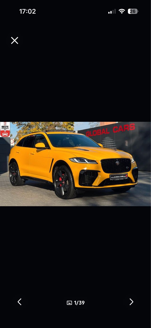 JAGUAR F-PACE P550 SVR AWD 22” ALU 2022 P550