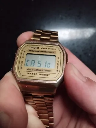Reloj Casio 1572 A168 Dorado (Original)