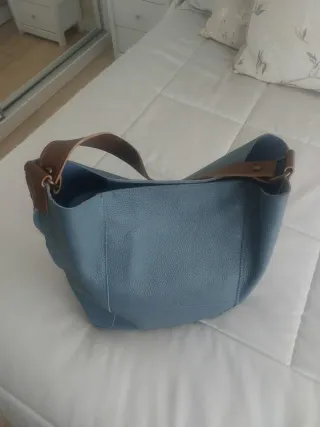 Bolso de piel azul mujer