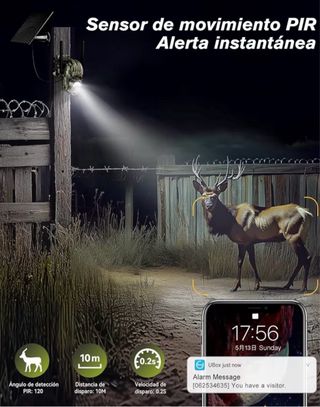 Cámara Seguridad Solar Caza XDEA 2K PTZ con SIM 4G