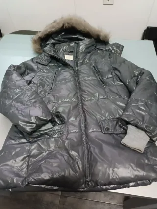 Chamarra niña gris con gorro talla 11/12