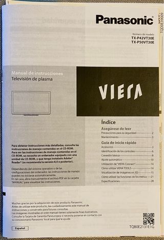 Televisor Panasonic 50 pulgadas negro.