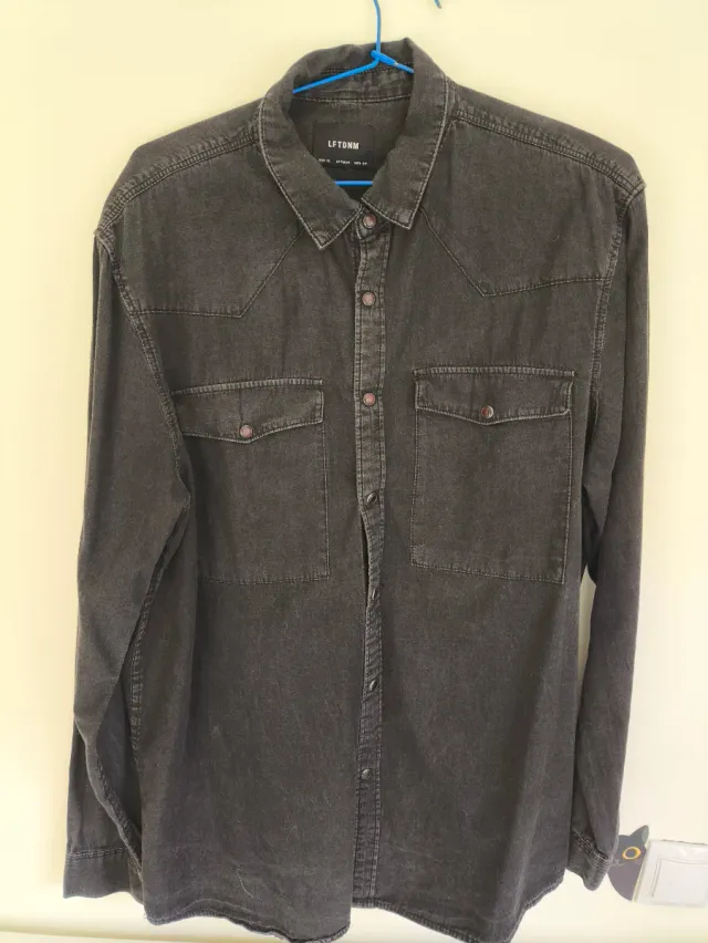 Camisa vaquera gris hombre