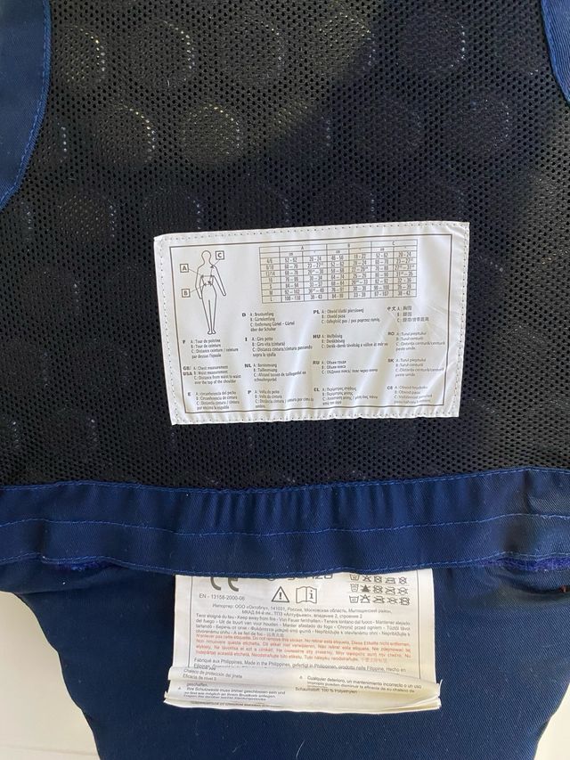 Chaleco protector equitación infantil azul 12-14