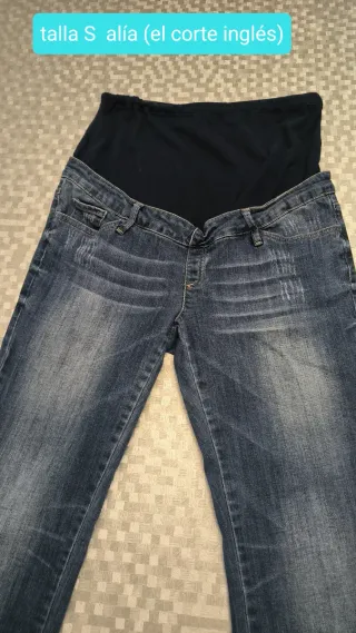 Vaquero premamá azul