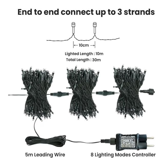 Luces de Natal LED 10m Multicolor