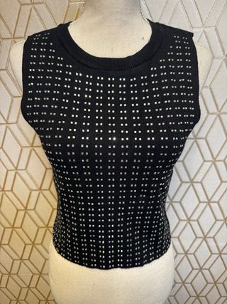 Camiseta sin mangas con brillantes