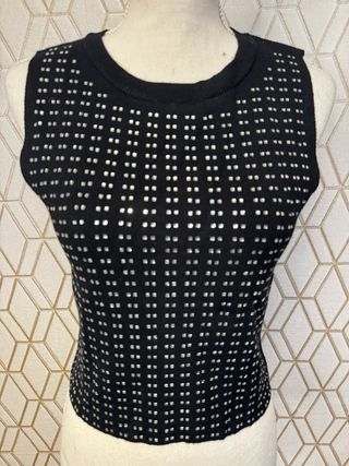 Camiseta sin mangas con brillantes