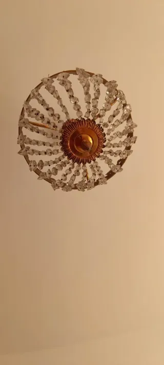 Lámpara de bronce y cristal