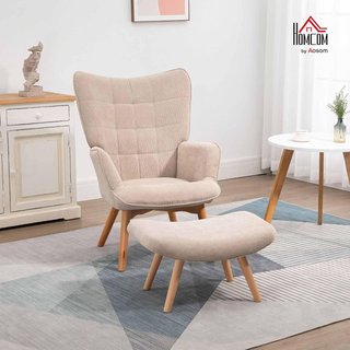 Poltrona Relax con Pouf Poggiapiedi, Poltrona da C