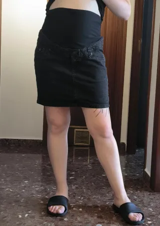 Falda vaquera premamá negra