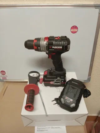 Taladro percusión Parkside performance completo
