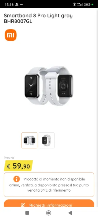 Smartband Xiaomi 8 Pro Light gray BHR8007GL usato