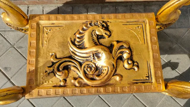 Mesa Centro Vintage de Metal y Cristal 640513971