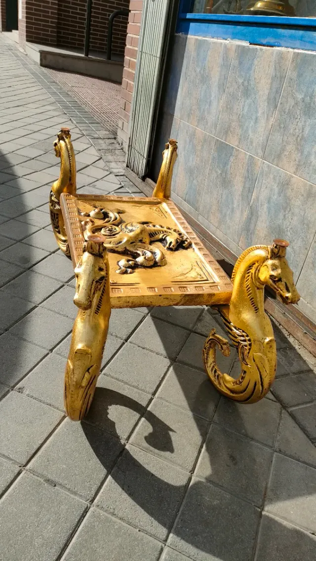 Mesa Centro Vintage de Metal y Cristal 640513971