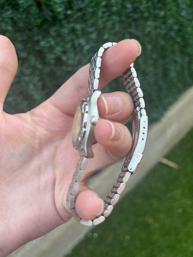 Reloj Calypso Daydate Amarillo y Plateado