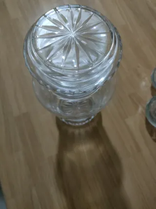 Decanter cristallo molato e 6 bicchieri