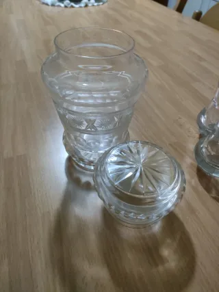 Decanter cristallo molato e 6 bicchieri