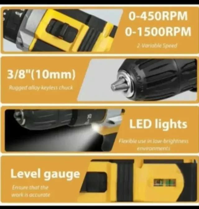 Parafusadeira e Furadeira Sem Fio + Acessórios