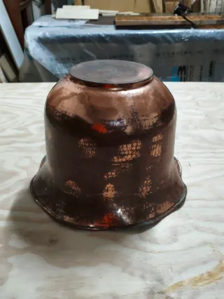 Cachepot in rame lavorato a mano