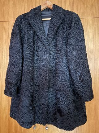 Abrigo Astracán Negro Mujer Talla Única