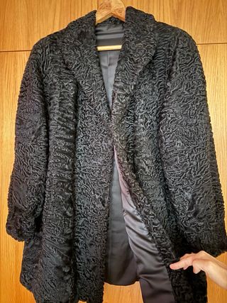 Abrigo Astracán Negro Mujer Talla Única