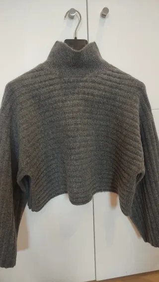 Jersey Zara gris cuello alto