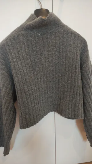 Jersey Zara gris cuello alto