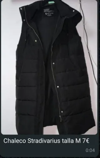 Chaleco Stradivarius Negro Talla M