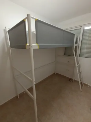 Litera metálica blanca + colchón+ somier