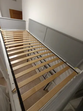 Litera metálica blanca + colchón+ somier