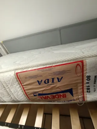 Litera metálica blanca + colchón+ somier