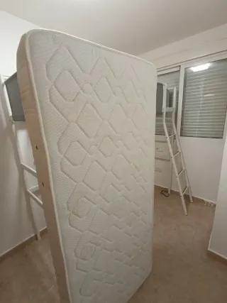 Litera metálica blanca + colchón+ somier