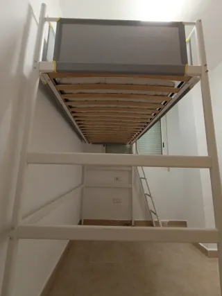 Litera metálica blanca + colchón+ somier