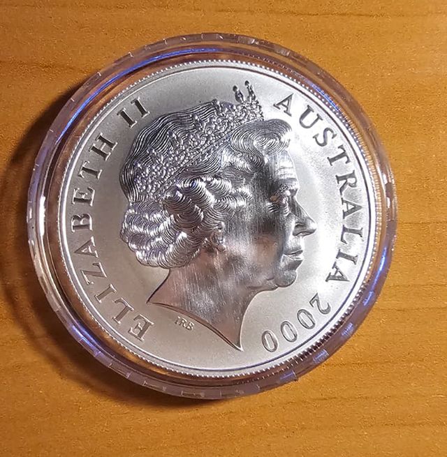Moneda Plata 1 Onza Australia Reina Isabel II 2000